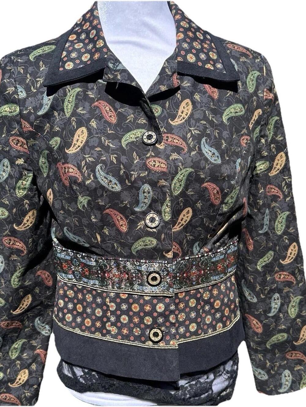 Howard Wolf Vintage 80's artistic maximalist Blazer Jacket retro boho Sz 6